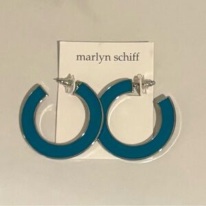 Marlyn Schiff Teal Hoop Earrings